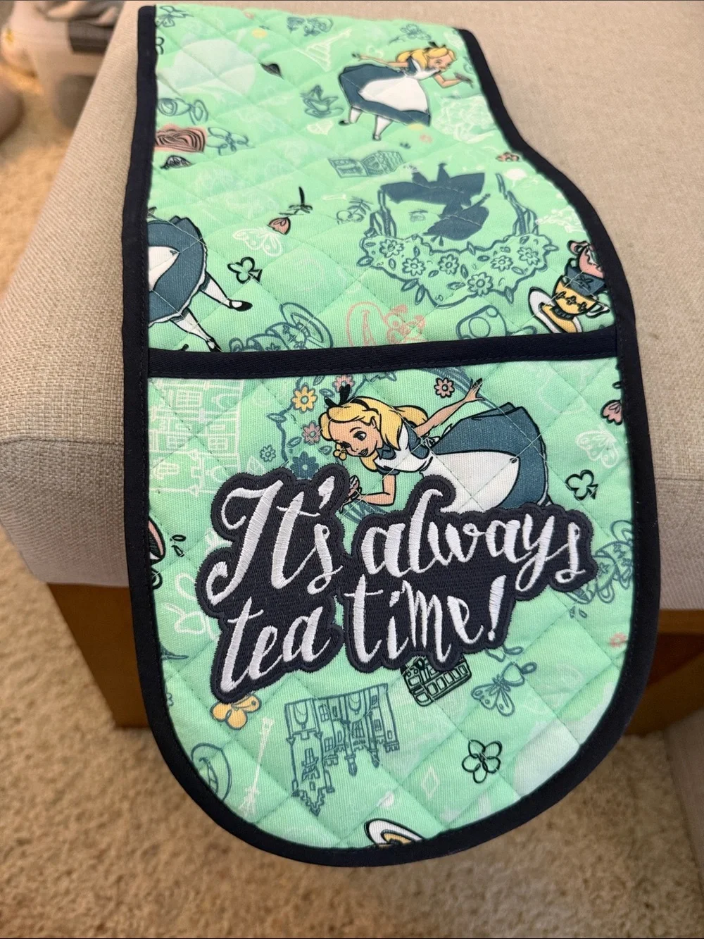 Disney Alice in Wonderland Mint Green Quilted Pot Holder
